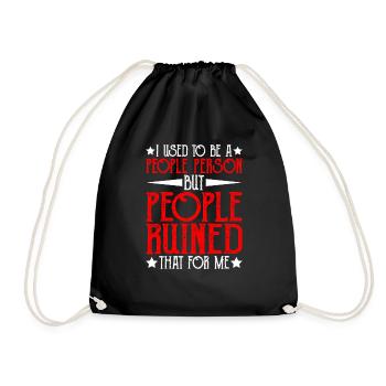 Used To Be A People Person But People Ruined That6 - Drawstring Bag - black - Front