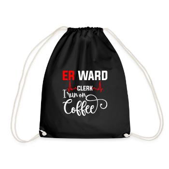 Er Ward Clerk I Run On Coffee 4 - Turnbeutel - Schwarz - Vorne