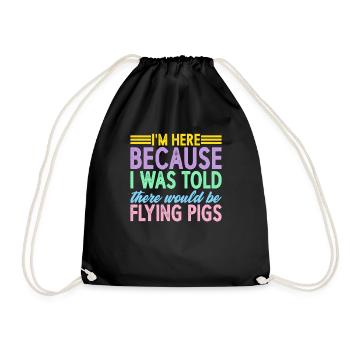 On m’a dit qu’il y aurait des cochons volants 7 - Sac de sport léger - noir - Devant