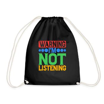 Avertissement Je n’écoute pas 31 - Sac de sport léger - noir - Devant
