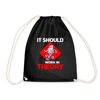 It Should Work In Theory 8 - Drawstring Bag - black - Front