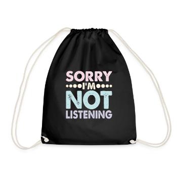 Désolé, je n’écoute pas 15 - Sac de sport léger - noir - Devant