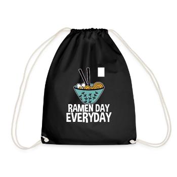 Ramen Day Everyday 4 - Drawstring Bag - black - Front