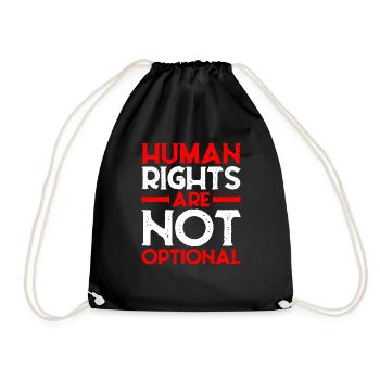 Human Rights Are Not Optional 9 - Drawstring Bag - black - Front