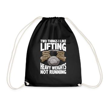 Two Things I Like, Lifting Heavy, Not Running 5 - Turnbeutel - Schwarz - Vorne