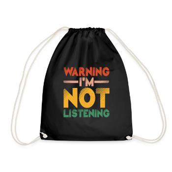 Avertissement Je n’écoute pas 35 - Sac de sport léger - noir - Devant