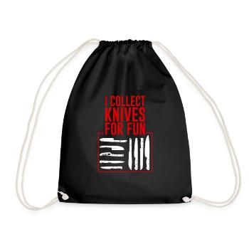 I Collect Knives For Fun 4 - Drawstring Bag - black - Front