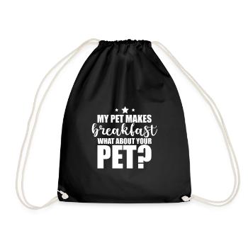 Mon animal prépare le petit-déjeuner, qu’en est-il de votre animal - Sac de sport léger - noir - Devant