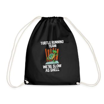 Turtle Running Team, We're Slow As Shell 2 - Drawstring Bag - black - Front