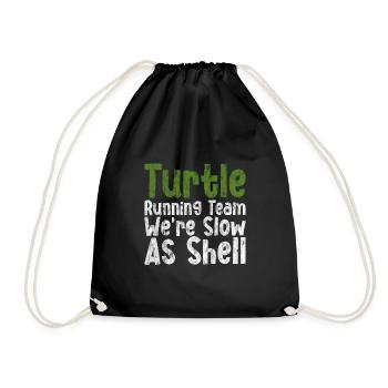Turtle Running Team, We're Slow As Shell 3 - Drawstring Bag - black - Front