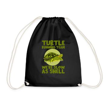 Turtle Running Team, We're Slow As Shell 4 - Drawstring Bag - black - Front