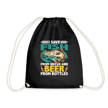 Je sauve le poisson de l’eau et la bière des bouteilles - Sac de sport léger - noir - Devant
