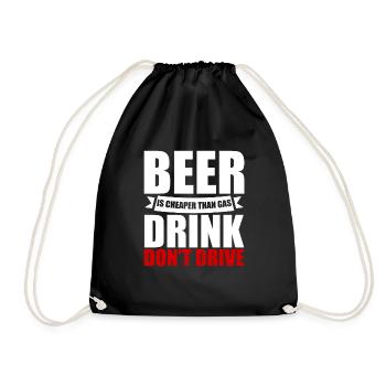 La bière est moins chère que l’essence, buvez, ne conduisez pas 4 - Sac de sport léger - noir - Devant