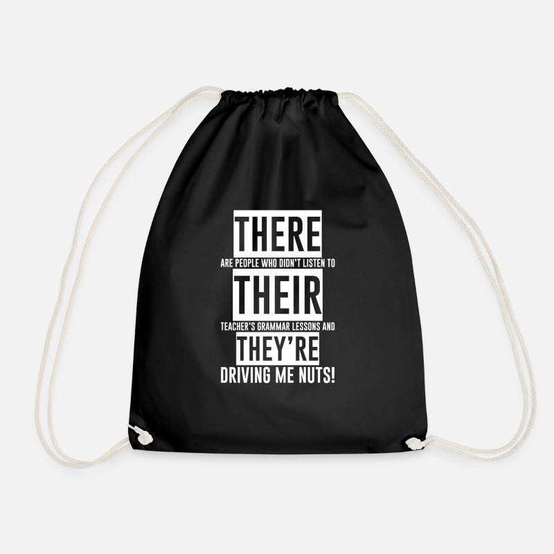 There Their They're - Turnbeutel - Schwarz