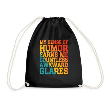 My Sense Of Humor Earns Me Countless Glares - Drawstring Bag - black - Front