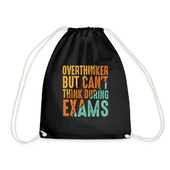 Penseur excessif mais ne peut pas penser pendant les examens 2 - Sac de sport léger - noir - Devant
