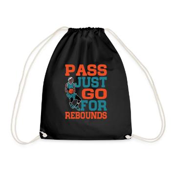 Pass, Just Go For Rebounds 3 - Drawstring Bag - black - Front