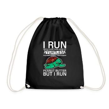 I Run, I'm Slower Than Herd Of Turtles 4 - Drawstring Bag - black - Front