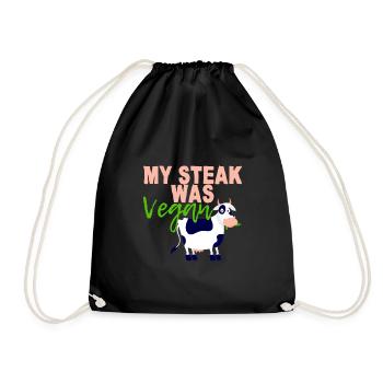 My Steak Was Vegan 4 - Turnbeutel - Schwarz - Vorne