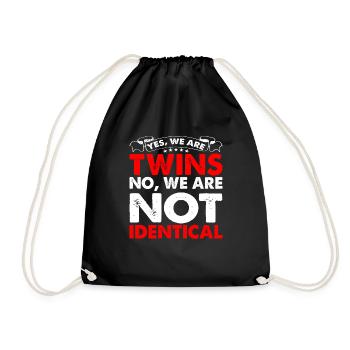 Yes, We Are Twins, No, We Are Not Identical 6 - Drawstring Bag - black - Front