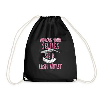 Improve Your Selfies See A Lash Artist 4 - Turnbeutel - Schwarz - Vorne