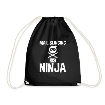 Mail Slinging Ninja 4 - Drawstring Bag - black - Front
