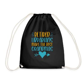 Retired Librarians Make The Best Grandmas 2 - Drawstring Bag - black - Front