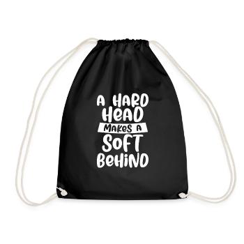 Une tête dure fait un derrière doux 4 - Sac de sport léger - noir - Devant