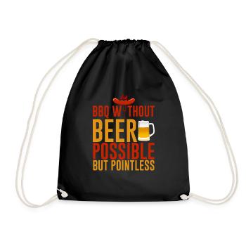 bbq without beer, possible but pointless 4 - Drawstring Bag - black - Front