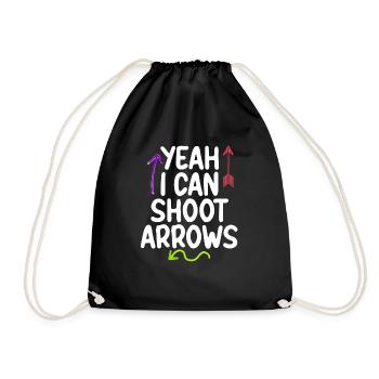 yes i can shoot arrows 2 - Drawstring Bag - black - Front