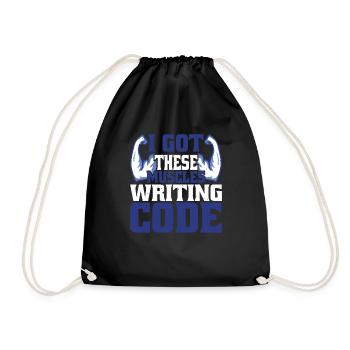 I Got These Muscles Writing Code 4 - Drawstring Bag - black - Front