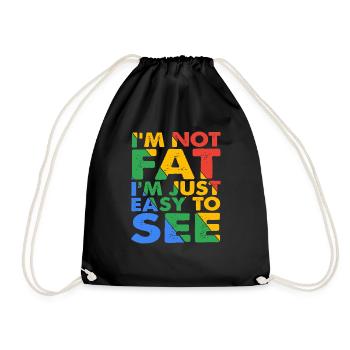 I'm Not Fat, I'm Just Easy To See 8 - Drawstring Bag - black - Front