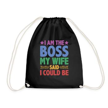 Je suis le patron - ma femme a dit que je pouvais avoir 9 ans - Sac de sport léger - noir - Devant