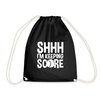 Shhh, I'm Keeping Score 2 - Drawstring Bag - black - Front