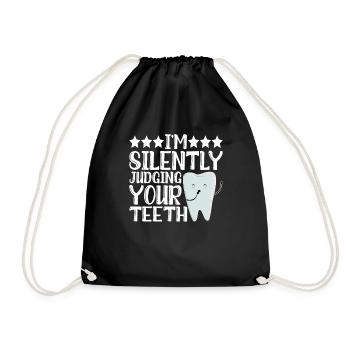 I'm Silently Judging Your Teeth 12 - Drawstring Bag - black - Front