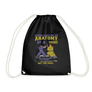 Sword Fighting 101 Anatomy Of A Sword 6 - Drawstring Bag - black - Front