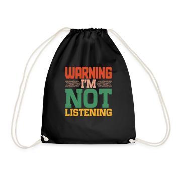 Avertissement je n’écoute pas 39 - Sac de sport léger - noir - Devant