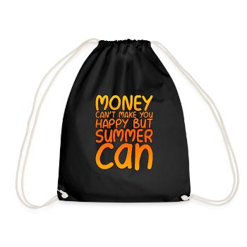 Money Can't Make You Happy But Summer Can - Drawstring Bag - black - Front