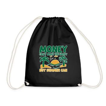 Money Can't Make You Happy But Summer Can 4 - Drawstring Bag - black - Front