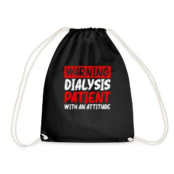 Avertissement patient dialysé avec une attitude 5 - Sac de sport léger - noir - Devant