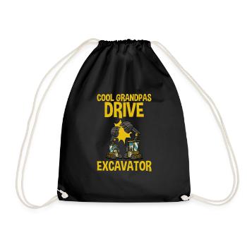 Cool Grandpas Drive Excavator 2 - Turnbeutel - Schwarz - Vorne