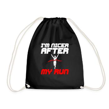 I'm Nicer After My Run 4 - Drawstring Bag - black - Front