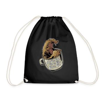 May Your Coffee Kick In Before Reality Does 49 - Drawstring Bag - black - Front