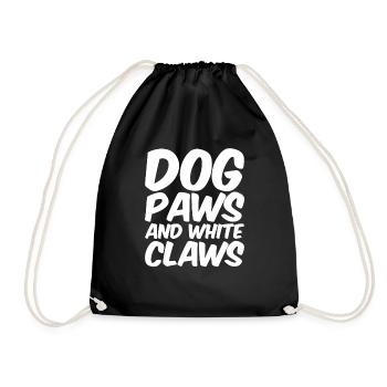 Dog Paws And White Claws - Turnbeutel - Schwarz - Vorne