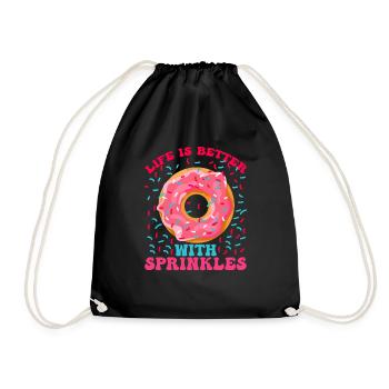 Life Is Better With Sprinkles 15 - Turnbeutel - Schwarz - Vorne