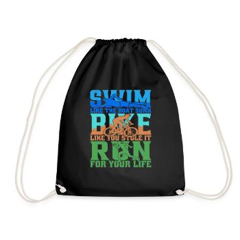 Swim Like The Boat Sunk, Bike Like You Stole It - Turnbeutel - Schwarz - Vorne