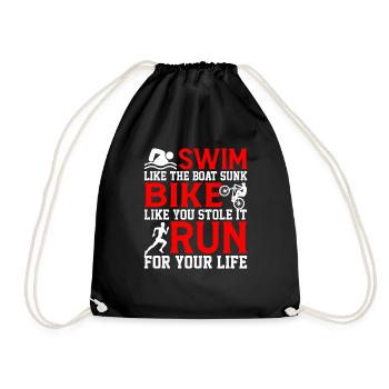 Nager comme le bateau coulé, vélo comme si vous l’aviez volé 2 - Sac de sport léger - noir - Devant