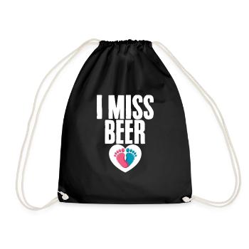 I Miss Beer 2 - Drawstring Bag - black - Front