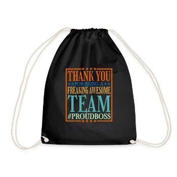 Thank You For Being A Freaking Awesome Team 6 - Drawstring Bag - black - Front