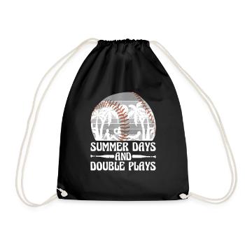 Summer Days And Double Plays 4 - Drawstring Bag - black - Front